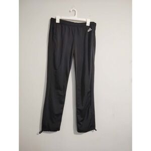 Adidas Womens Black Athletic Track Pants Bungee Hem Drawstring Size Medium